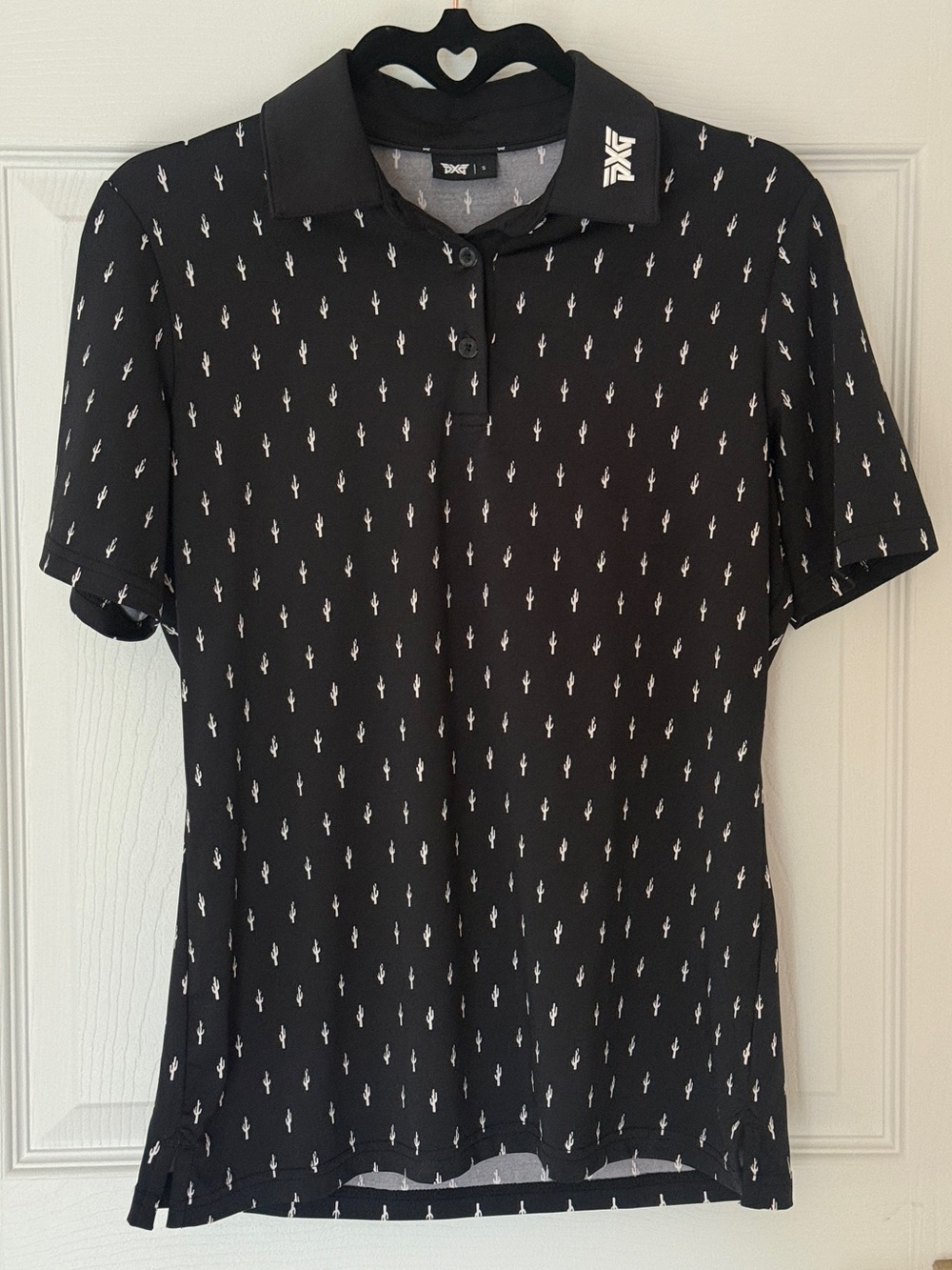 PXG Women’s Black Polo Shirt with Cactus Print Size Small